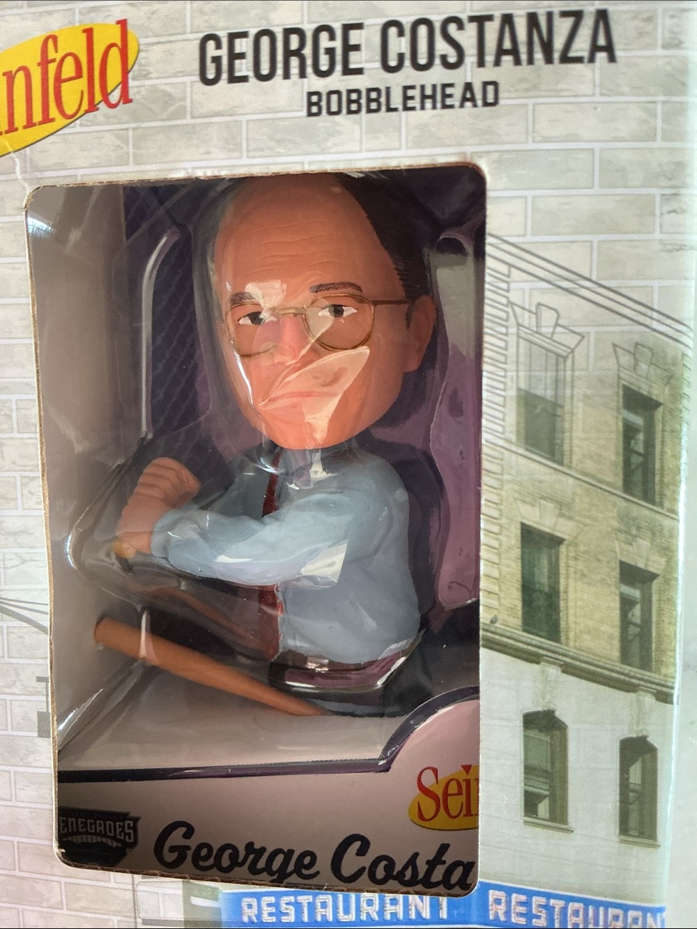 George Costanza Seinfeld Collectable George Costanza Bobblehead - Blue Shirt - Picture 2 of 3